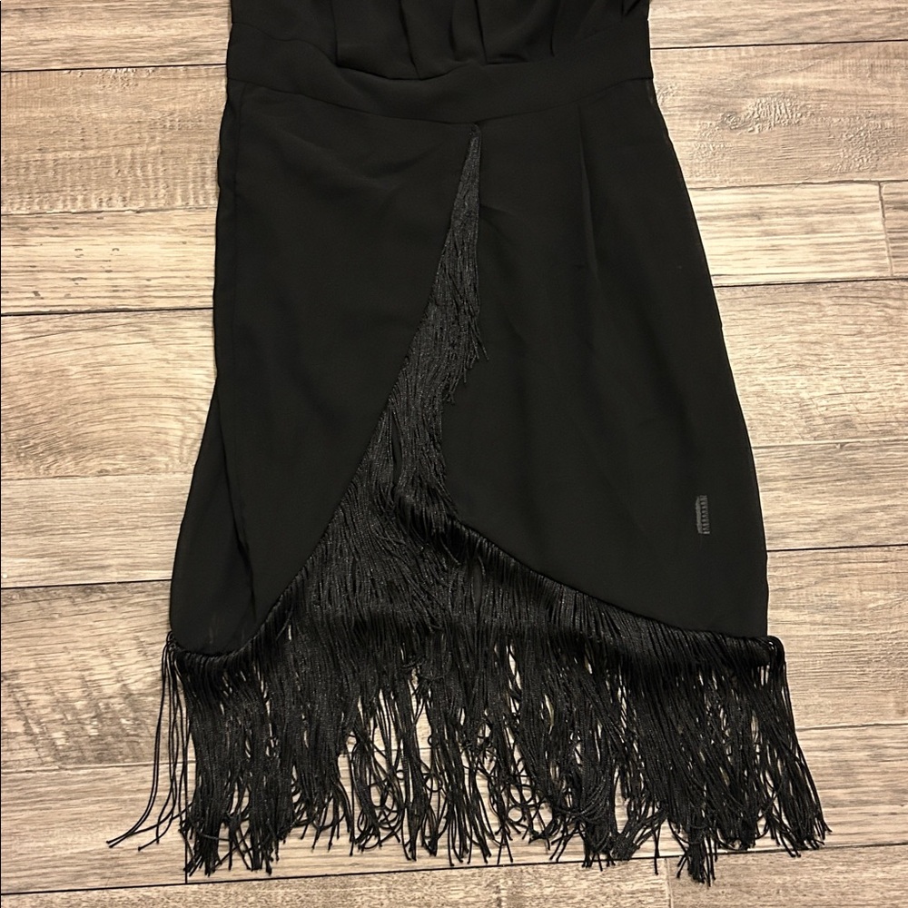 LiKe💛for $5 off🛵 Pretty Little Thing black fringe beach dress NWT - Picture 3 of 5
